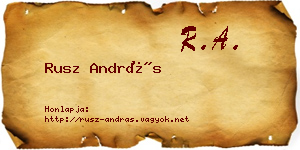Rusz András névjegykártya
