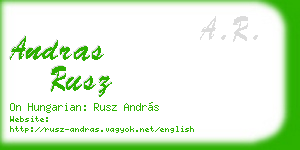andras rusz business card